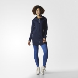 W54f7964 - Adidas Long Hoodie Blue - Women - Clothing